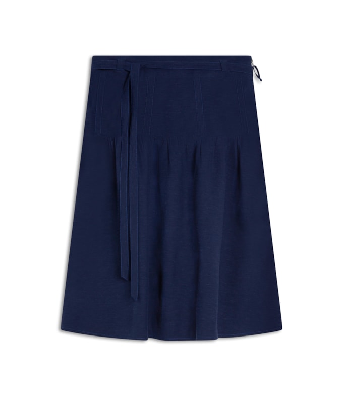 Saia Linho  Juma  Liso Dark Navy