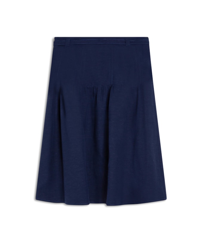 Saia Linho  Juma  Liso Dark Navy