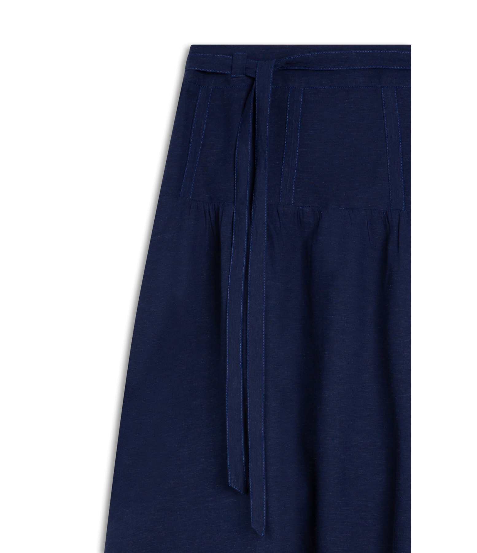 Saia Linho  Juma  Liso Dark Navy