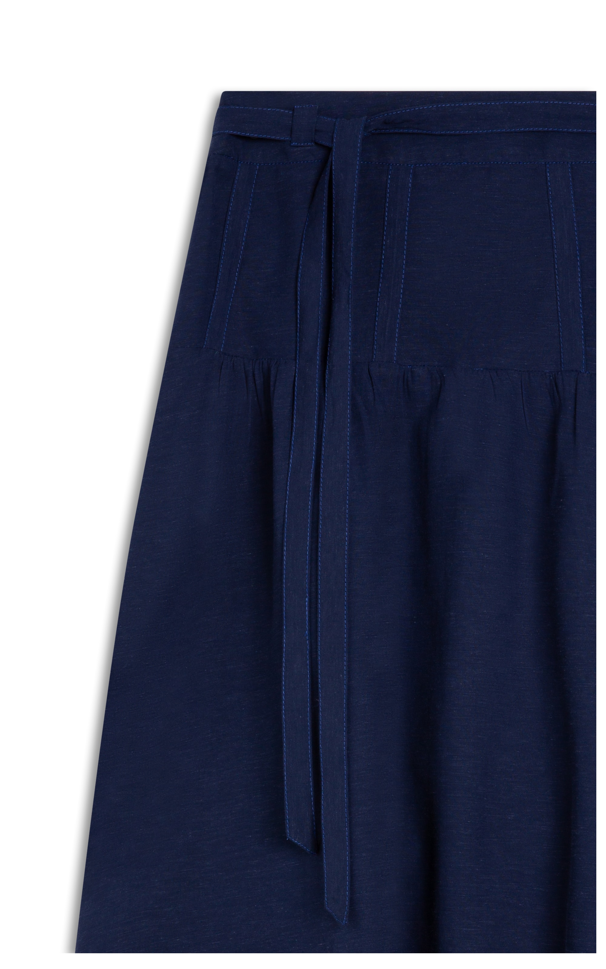 Saia Linho  Juma  Liso Dark Navy