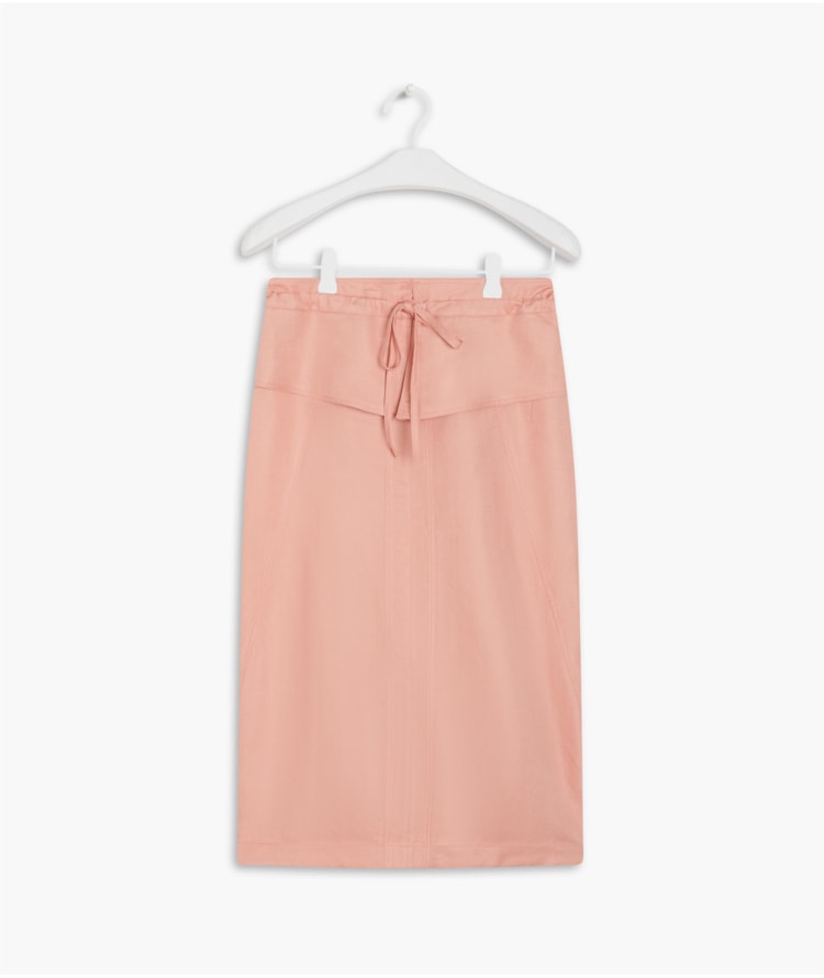  Saia Linho  Lira  Liso Rosa Gum