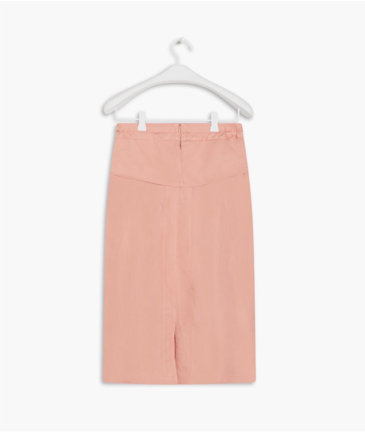  Saia Linho  Lira  Liso Rosa Gum
