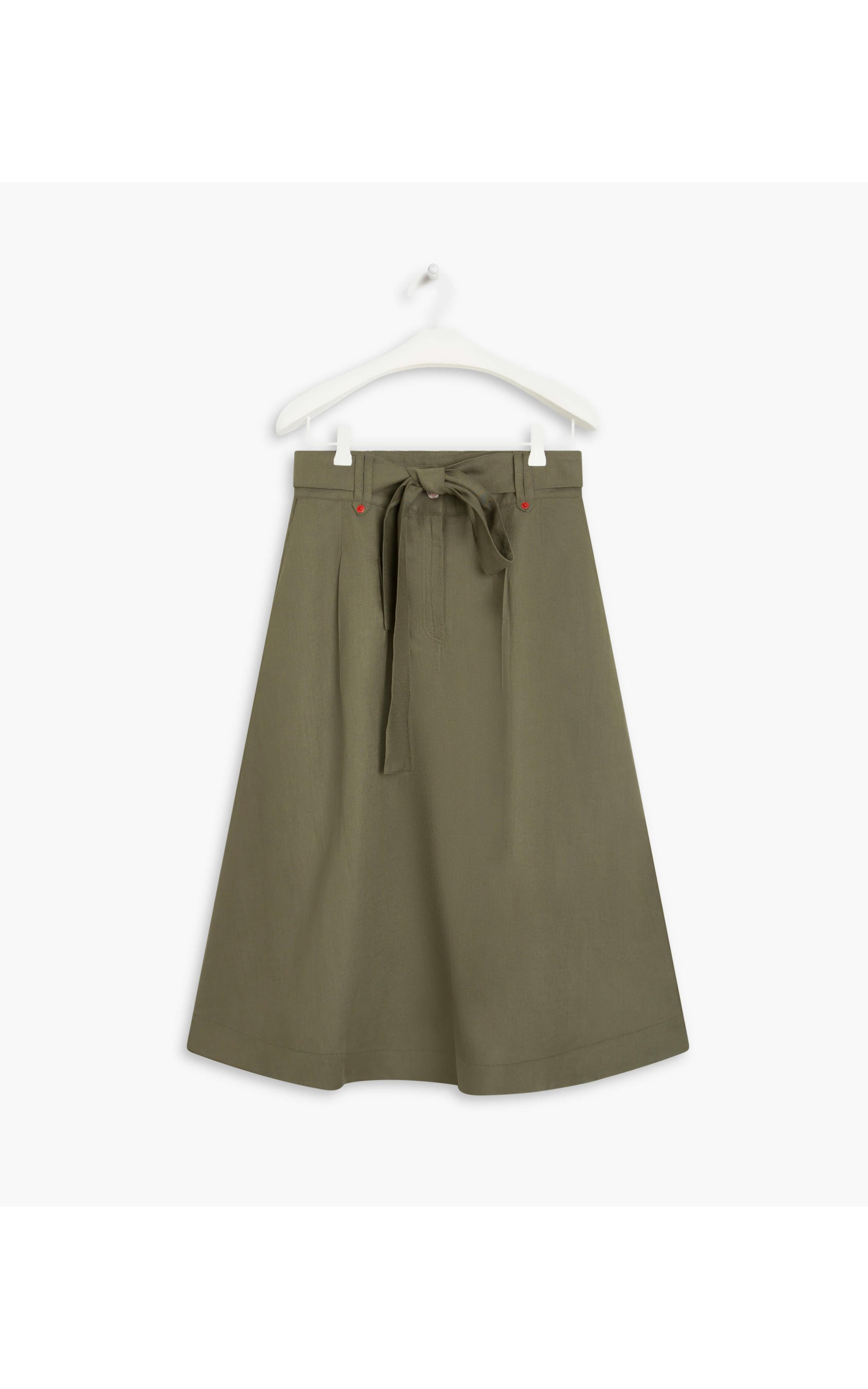 Saia Linho  Marian  Liso Verde Militar