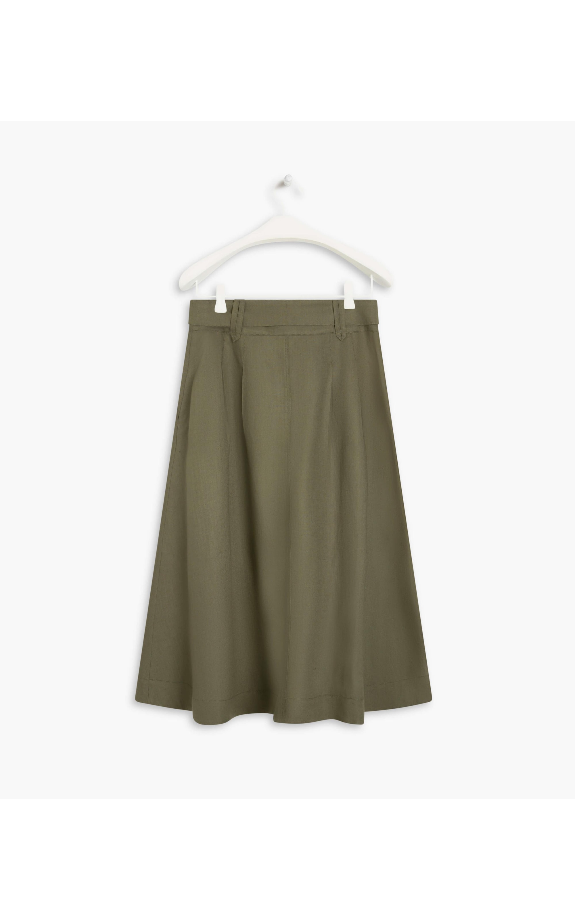 Saia Linho  Marian  Liso Verde Militar