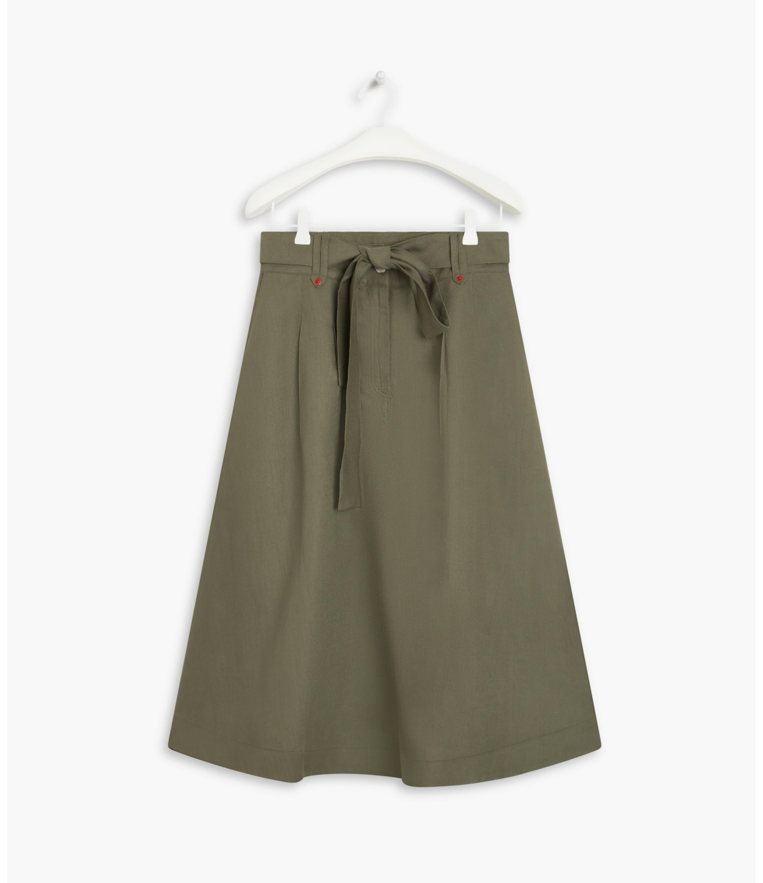 Saia Linho  Marian  Liso Verde Militar