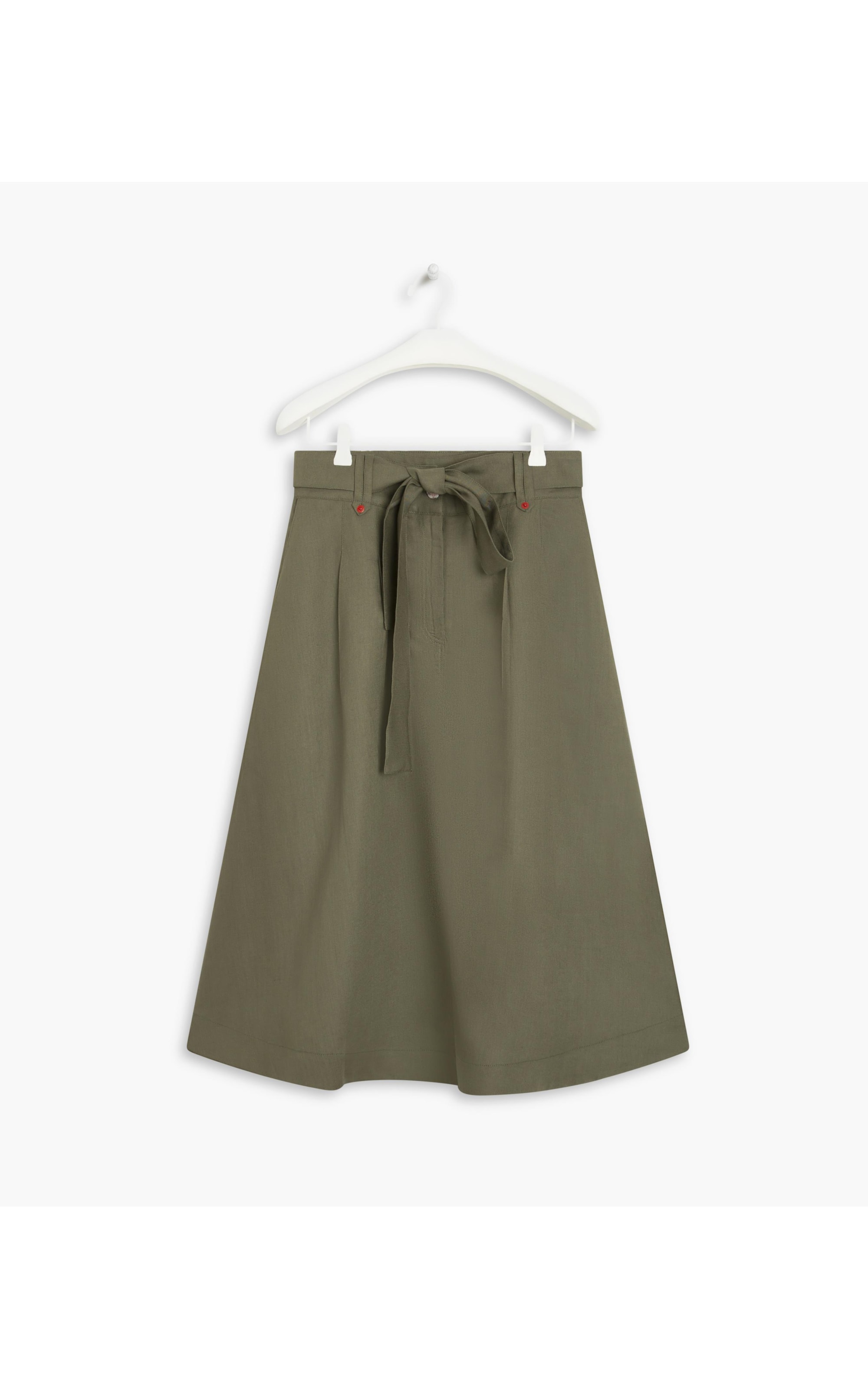 Saia Linho  Marian  Liso Verde Militar