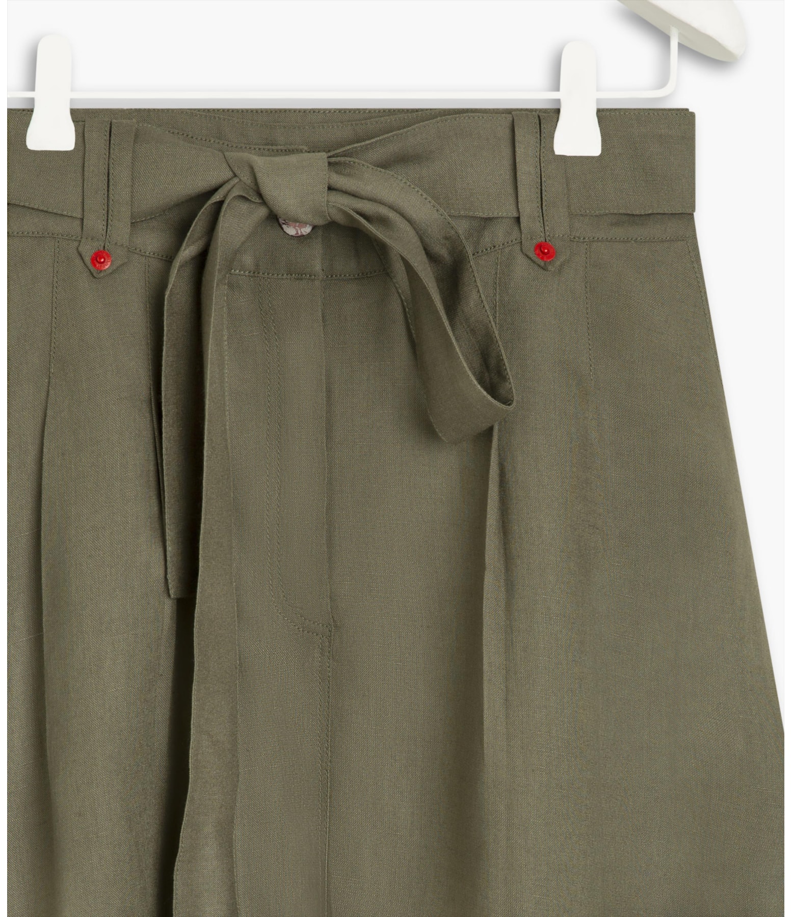 Saia Linho  Marian  Liso Verde Militar