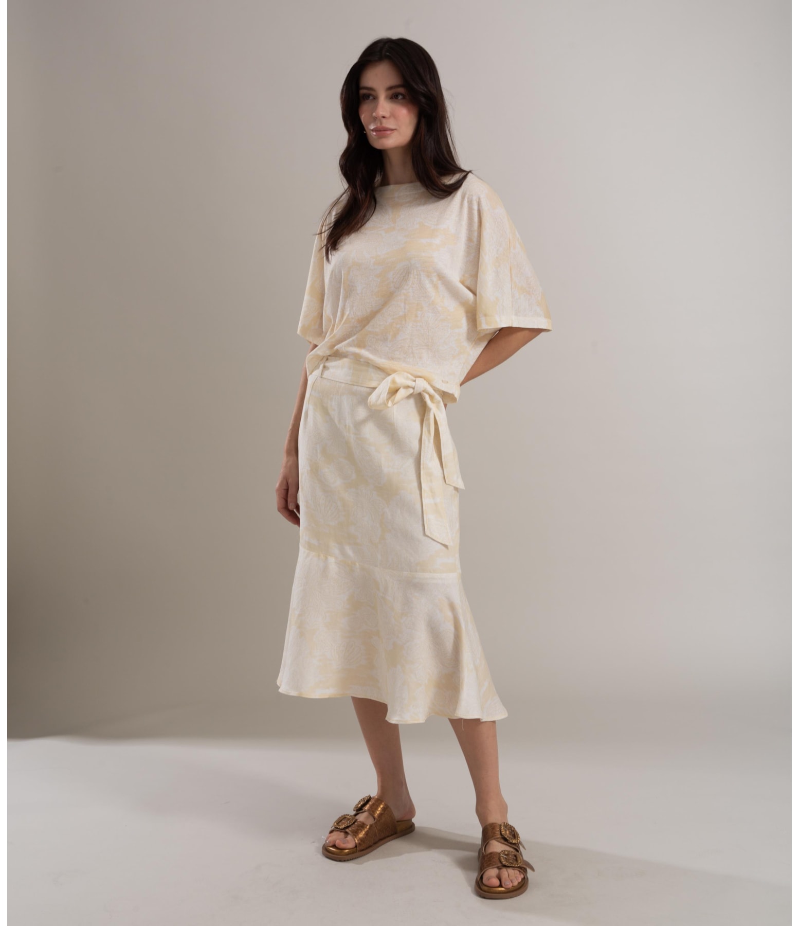 Saia Linho  Mavi  Est Monobeach Amarelo