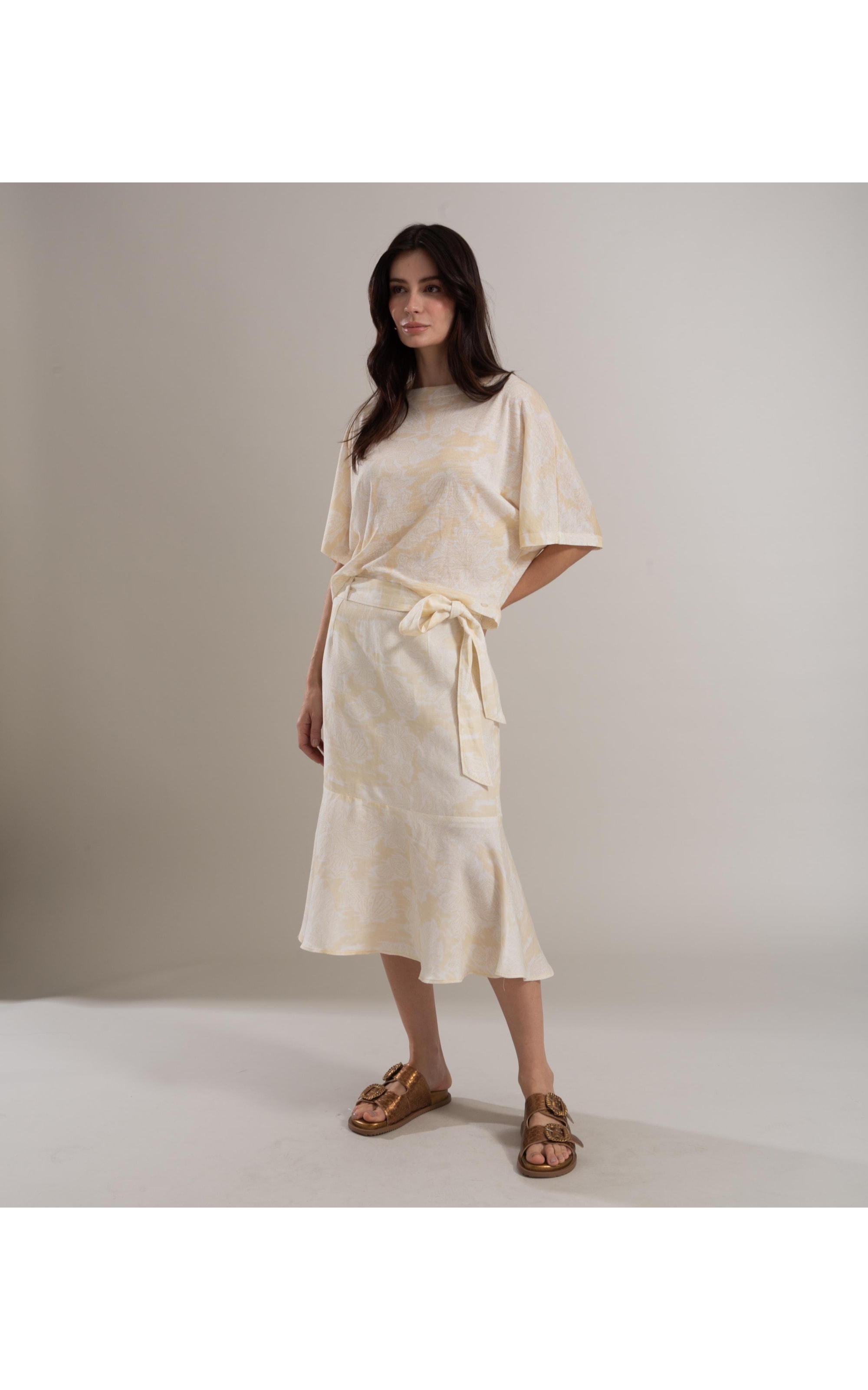 Saia Linho  Mavi  Est Monobeach Amarelo