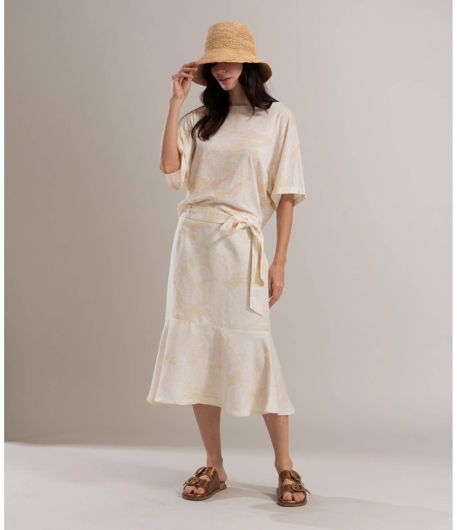 Saia Linho  Mavi  Est Monobeach Amarelo