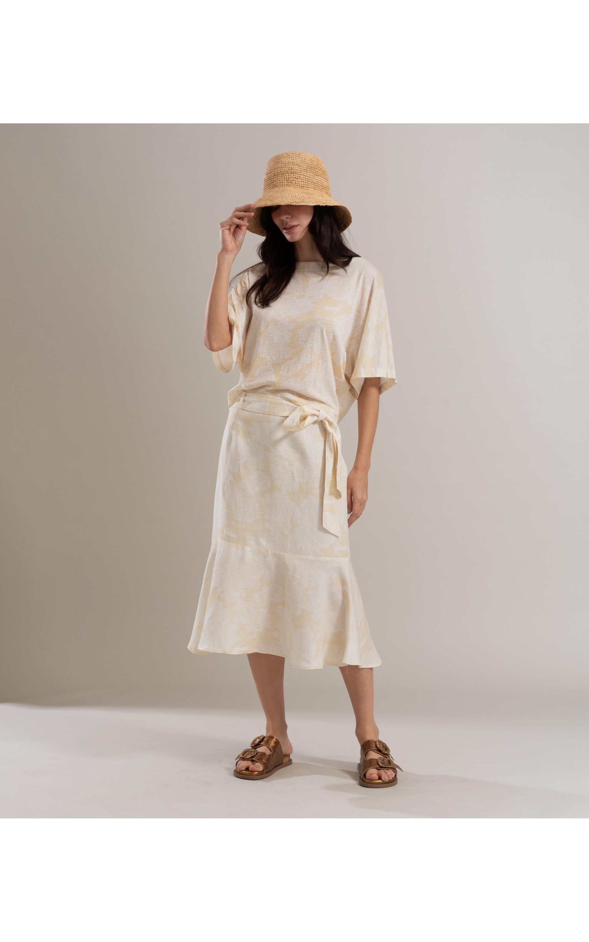 Saia Linho  Mavi  Est Monobeach Amarelo