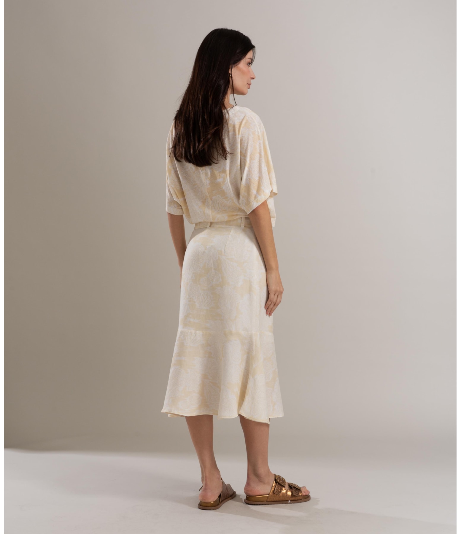 Saia Linho  Mavi  Est Monobeach Amarelo