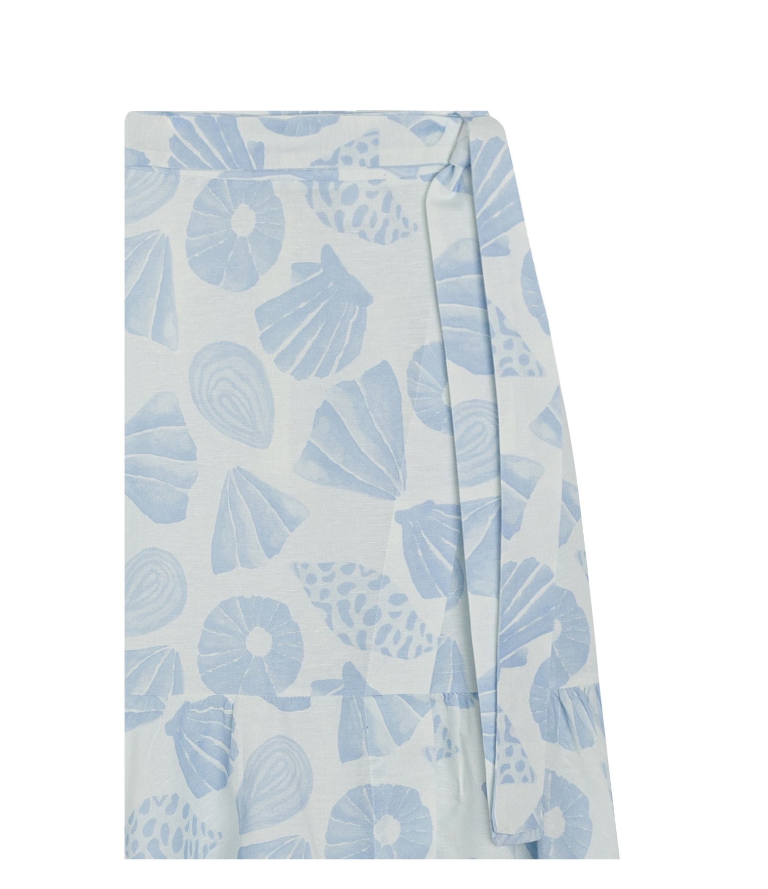 Saia Linho  Miau  Est Conchas Azul Bic