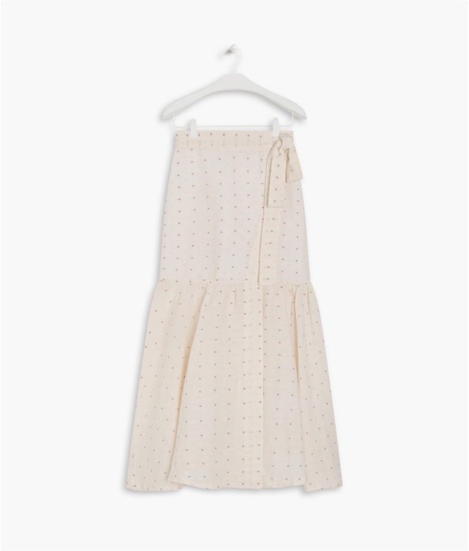 Saia Linho  Miau Telin Jacquard Poa Off White