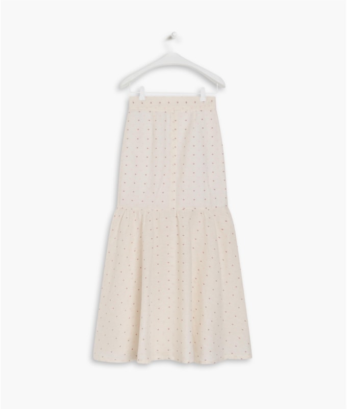 Saia Linho  Miau Telin Jacquard Poa Off White