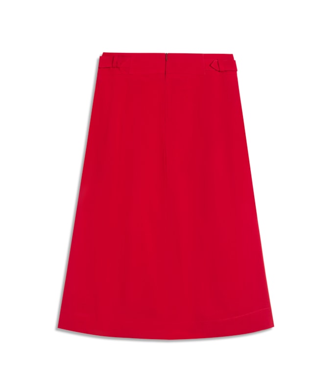 Saia Linho  Micaela  Liso Vermelho Vivo