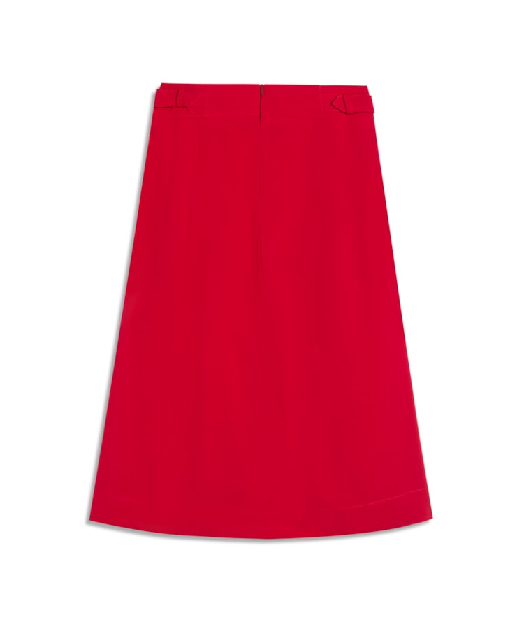 Saia Linho  Micaela  Liso Vermelho Vivo