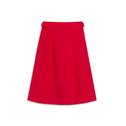 Saia Linho  Micaela  Liso Vermelho Vivo