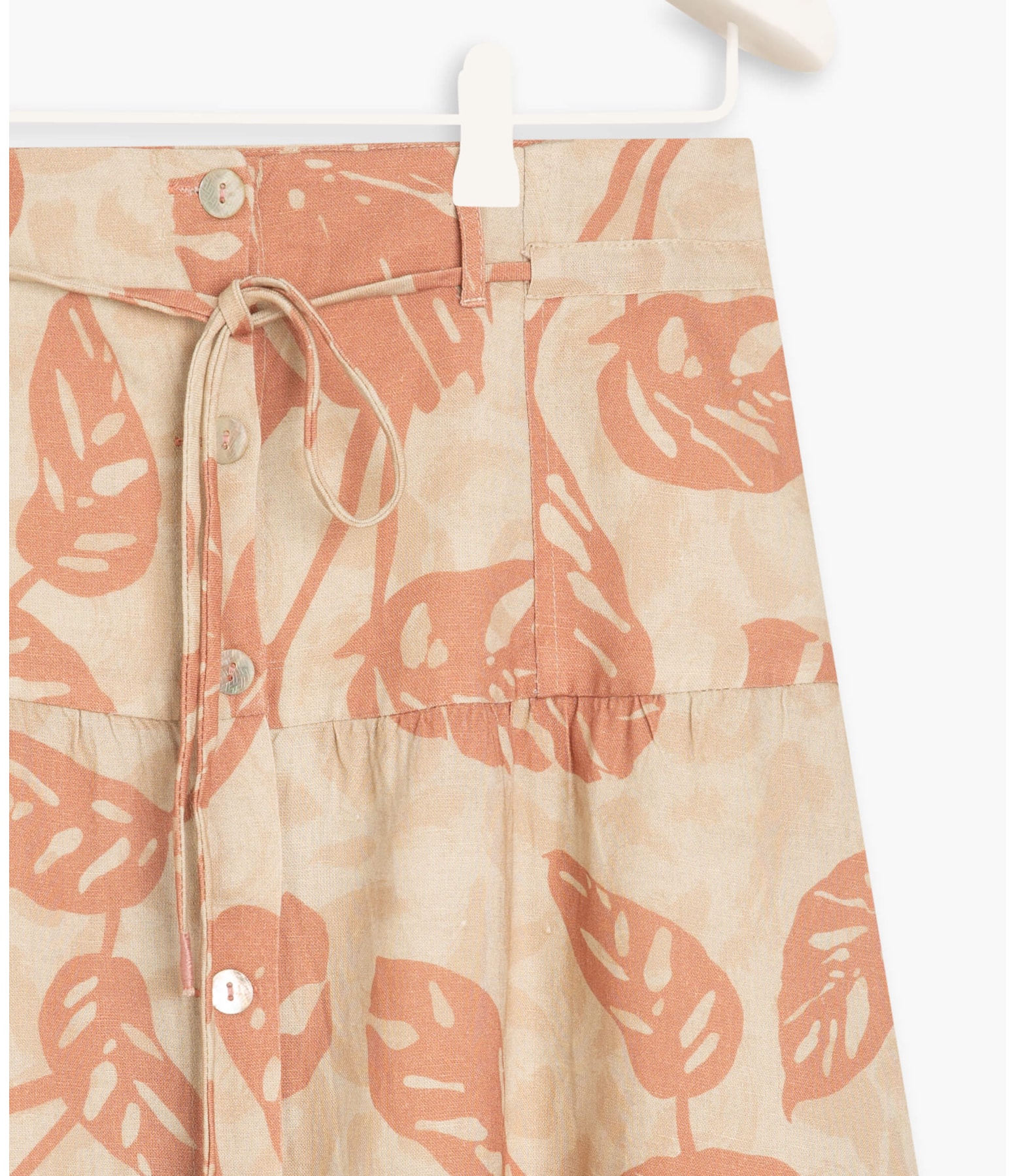 Saia Linho  Monsera Blush