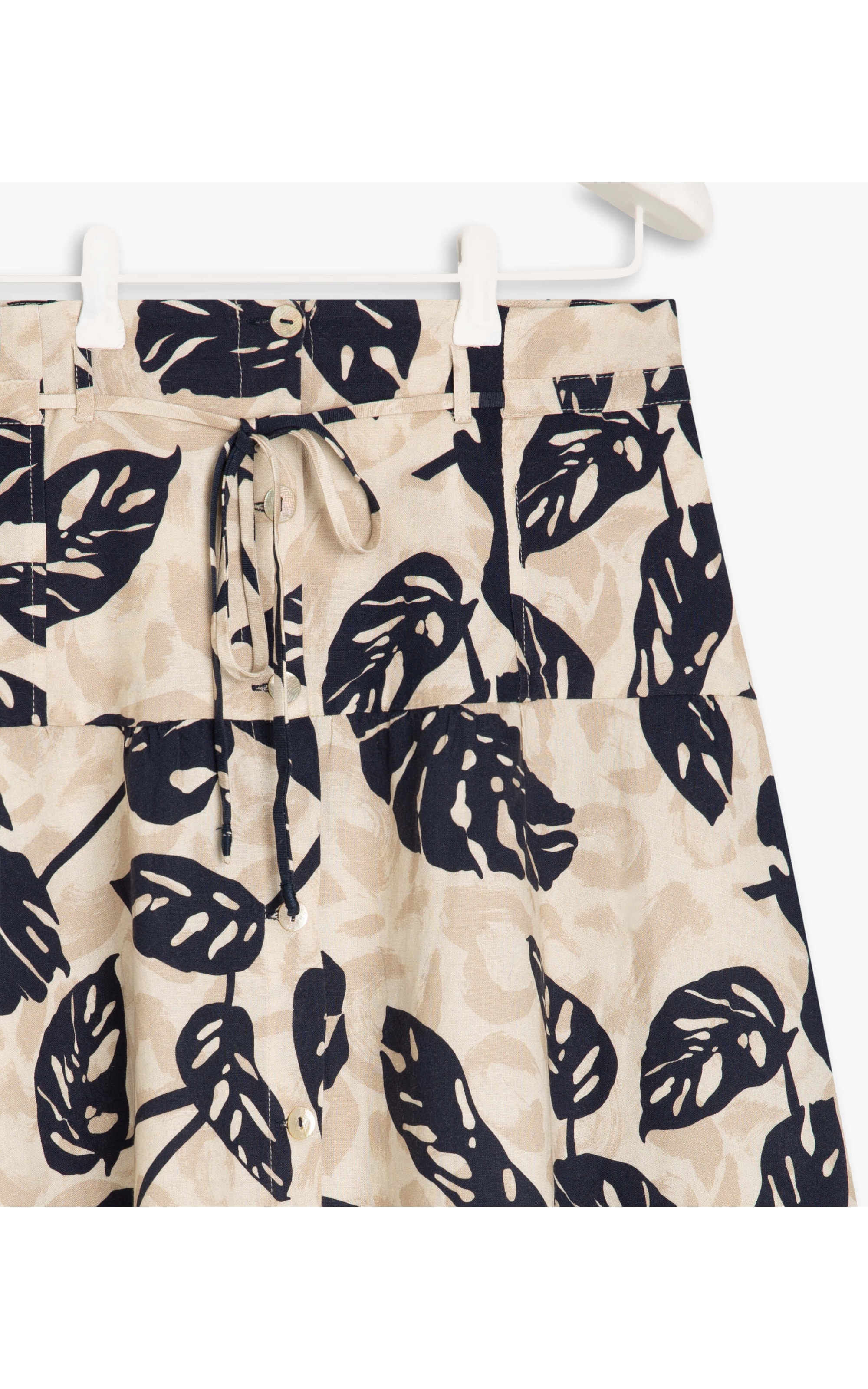 Saia Linho  Monsera Dark Navy