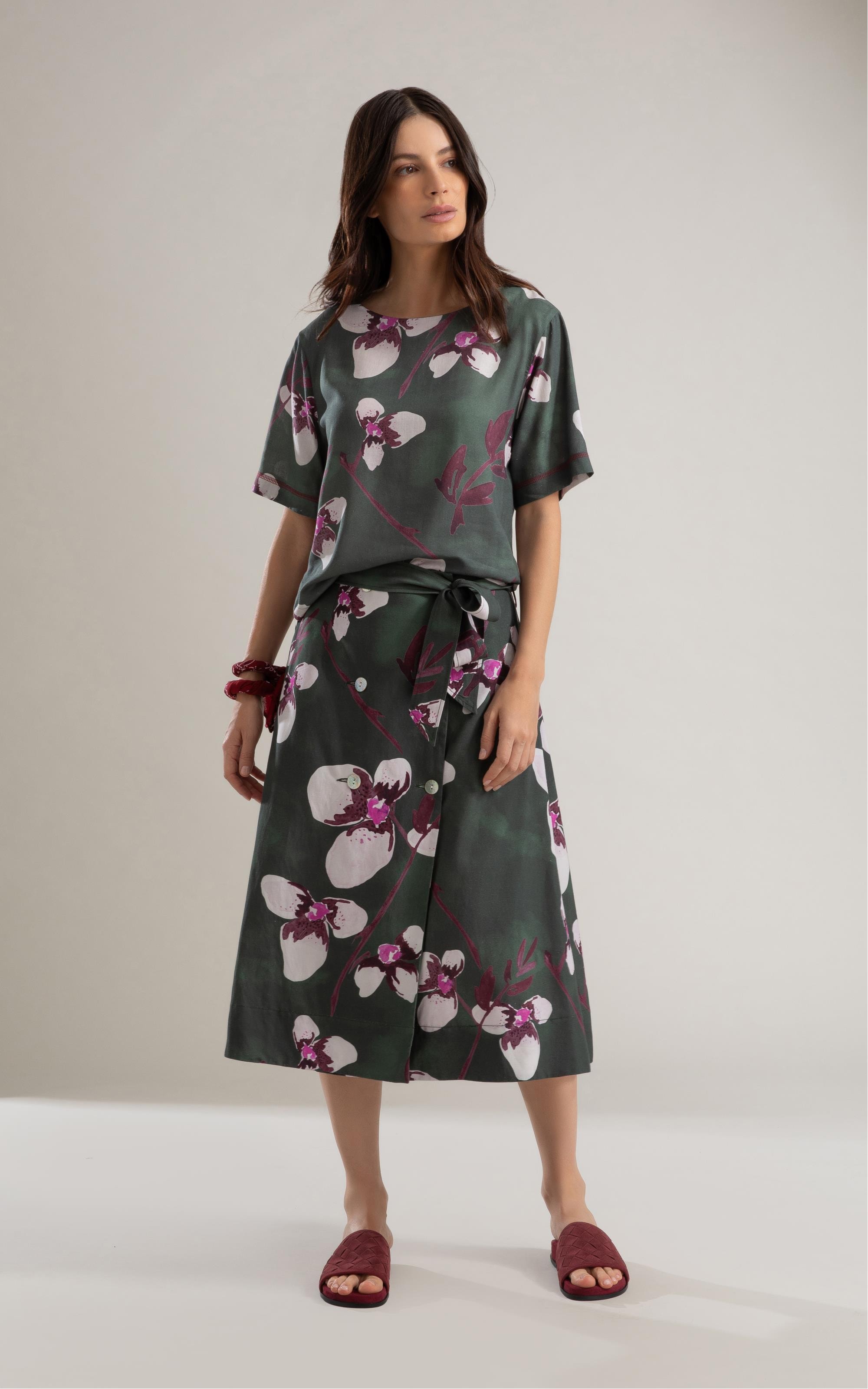 Saia Linho  Nice  Est Orquideas Verde
