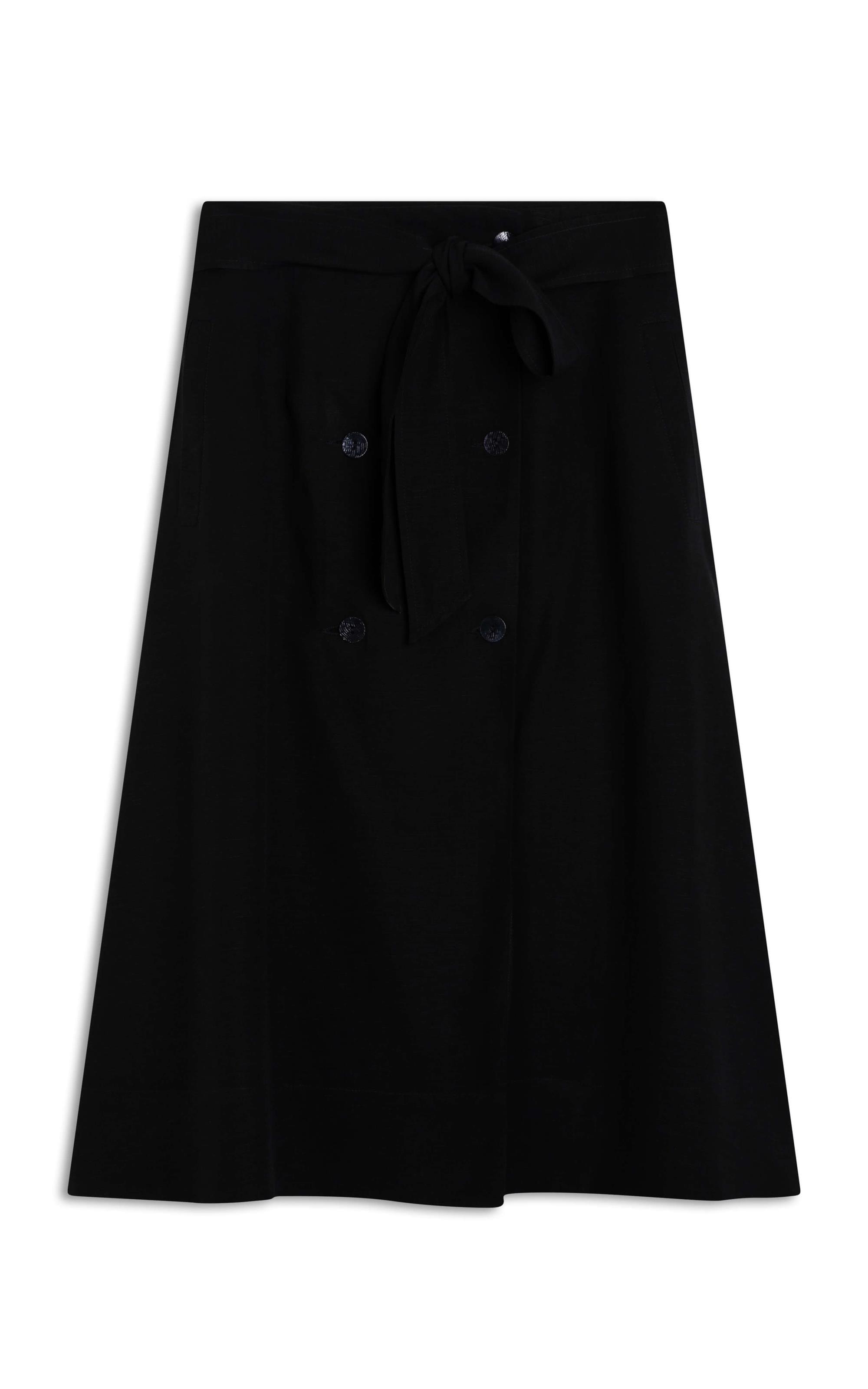 Saia Linho  Nice  Liso Preto