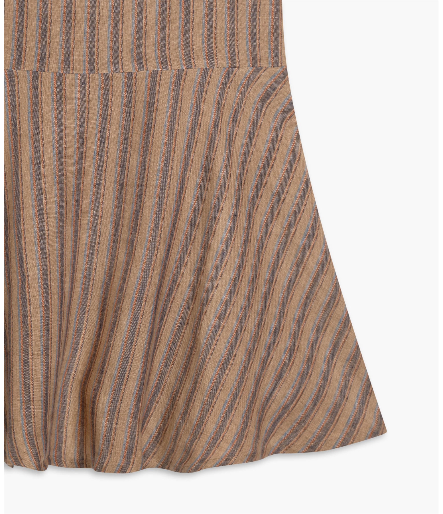 Saia Linho  Olivia Raw Stripe  Ft Musgo