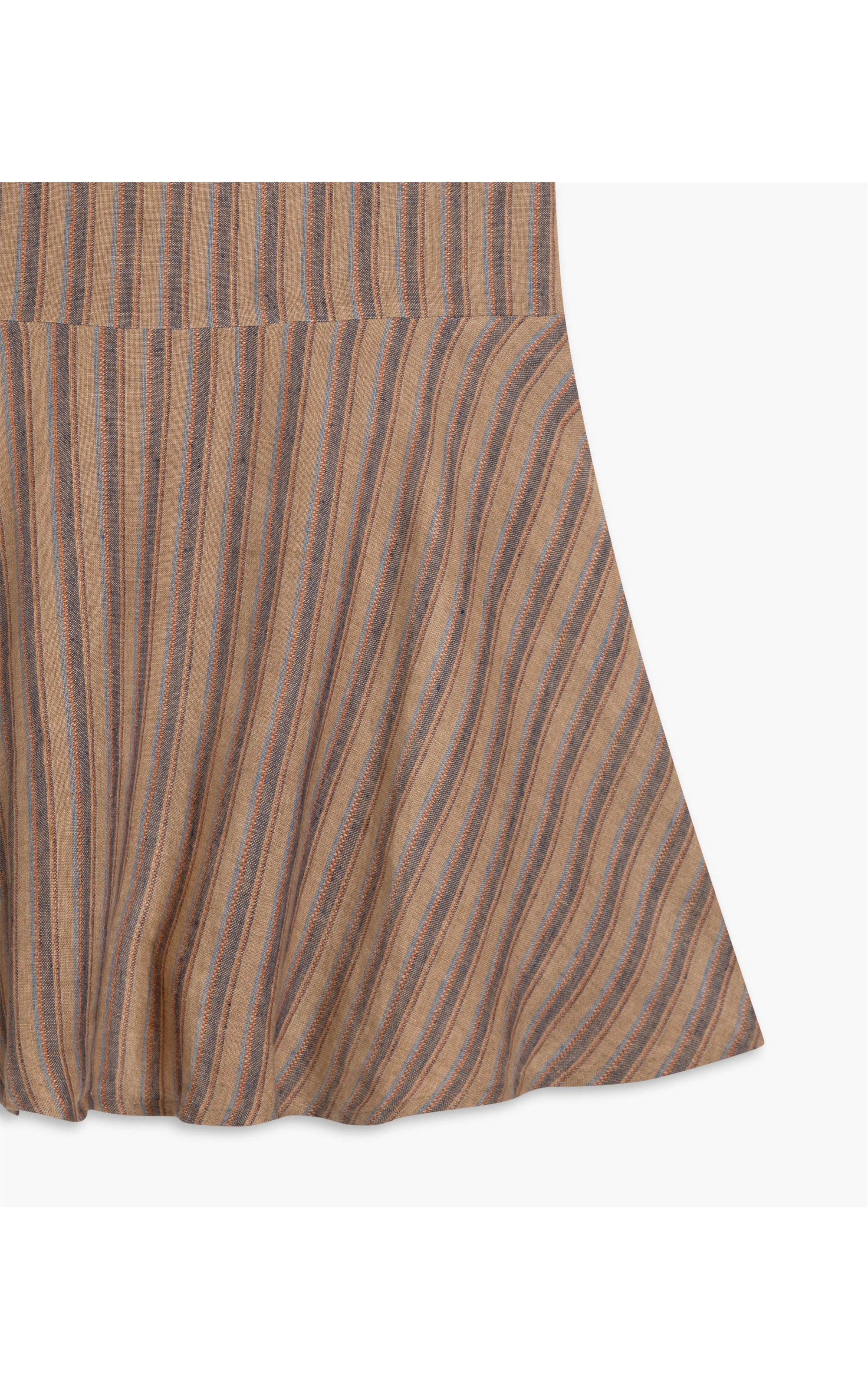Saia Linho  Olivia Raw Stripe  Ft Musgo