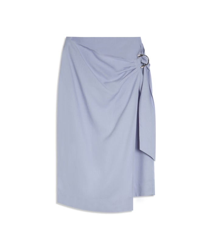 Saia Linho  Paris  Liso Azul Seco