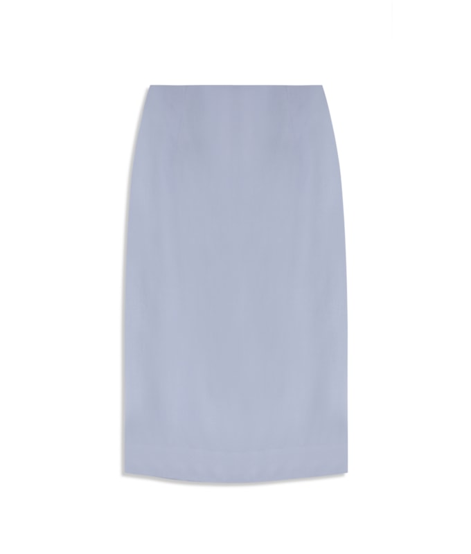 Saia Linho  Paris  Liso Azul Seco
