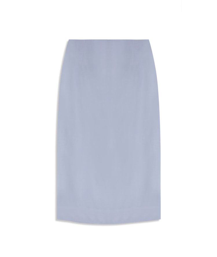 Saia Linho  Paris  Liso Azul Seco
