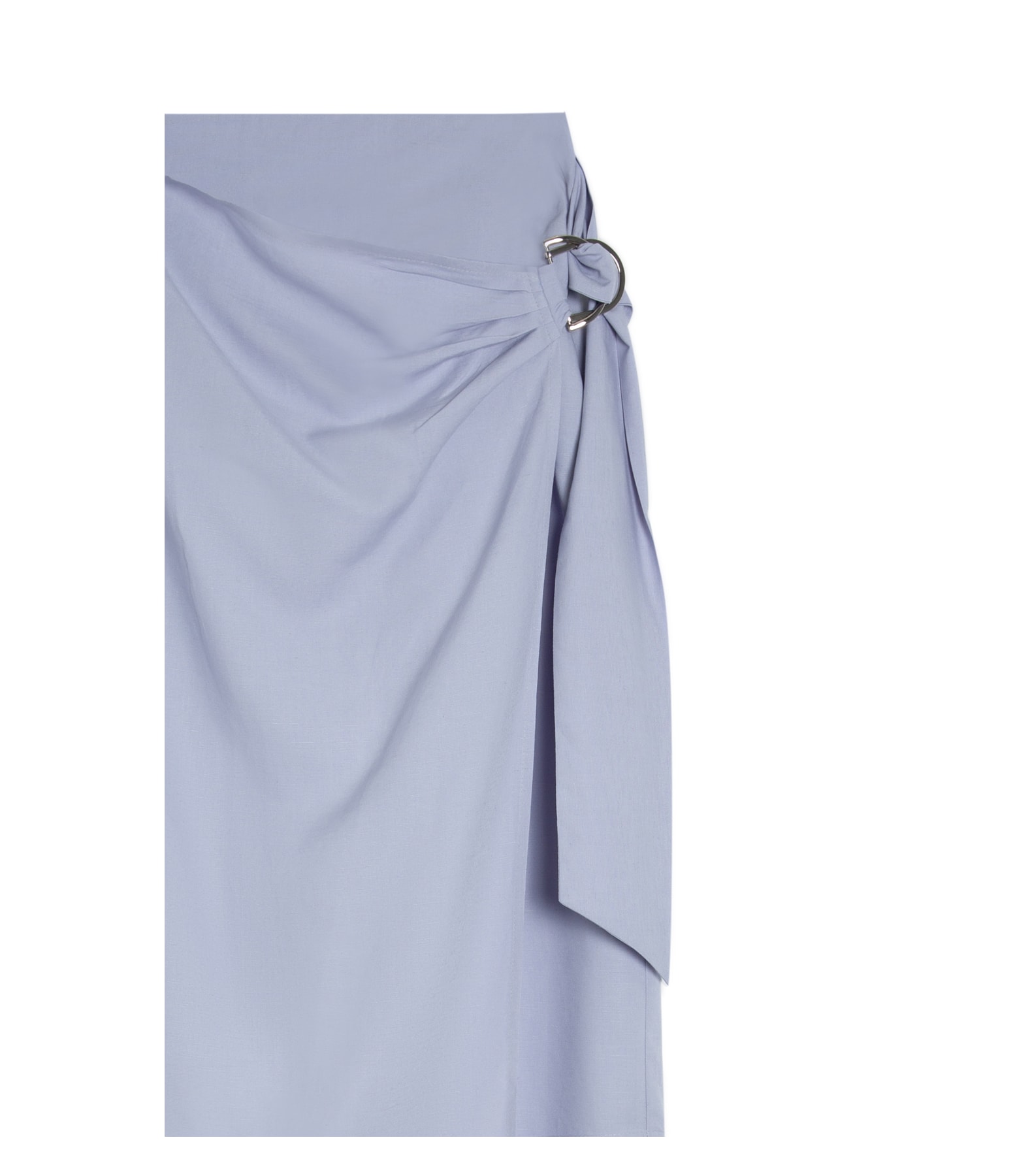 Saia Linho  Paris  Liso Azul Seco