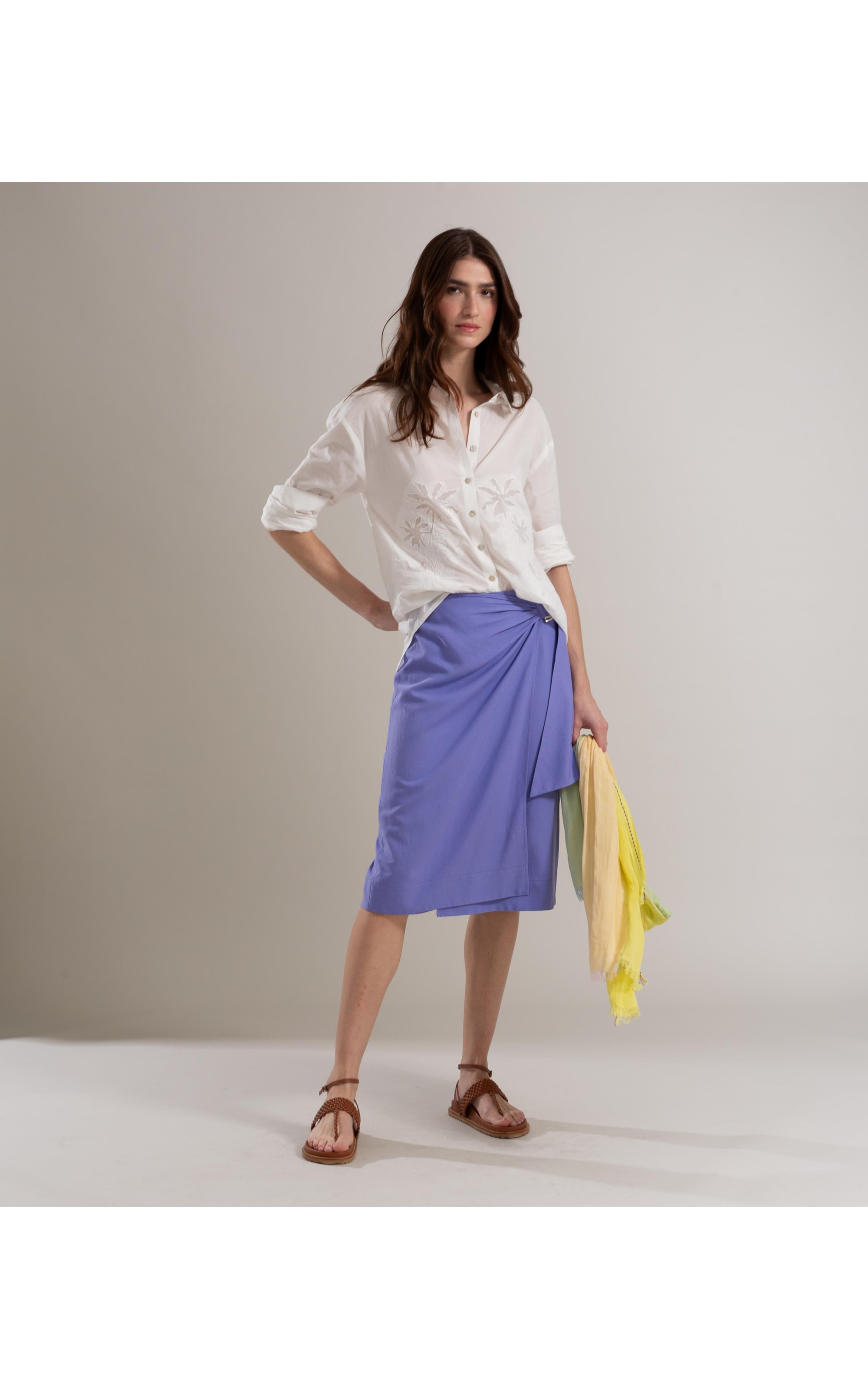 Saia Linho  Paris  Liso Violeta