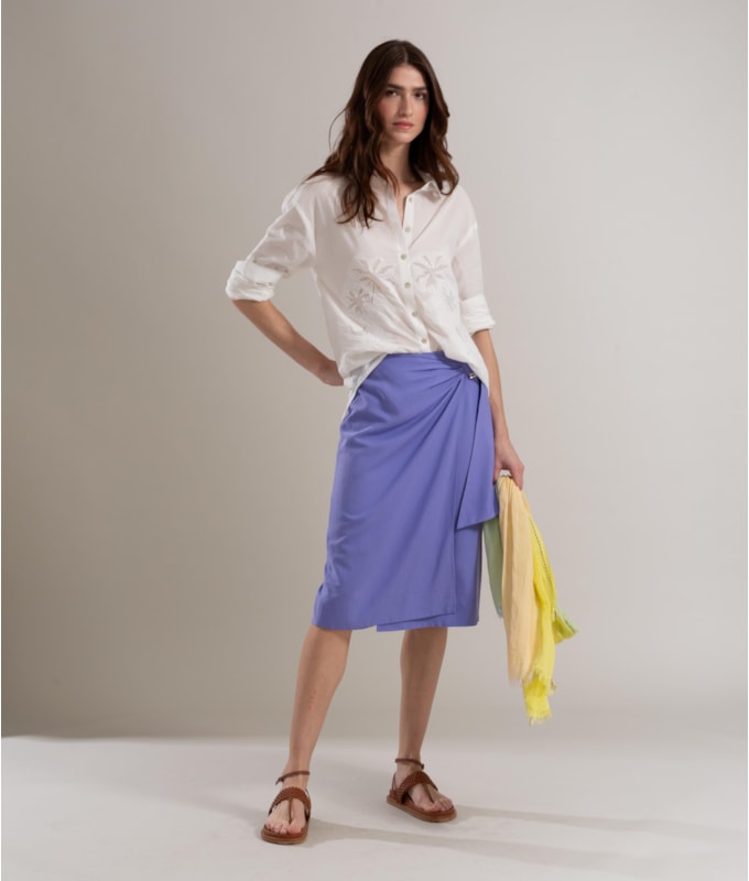 Saia Linho  Paris  Liso Violeta