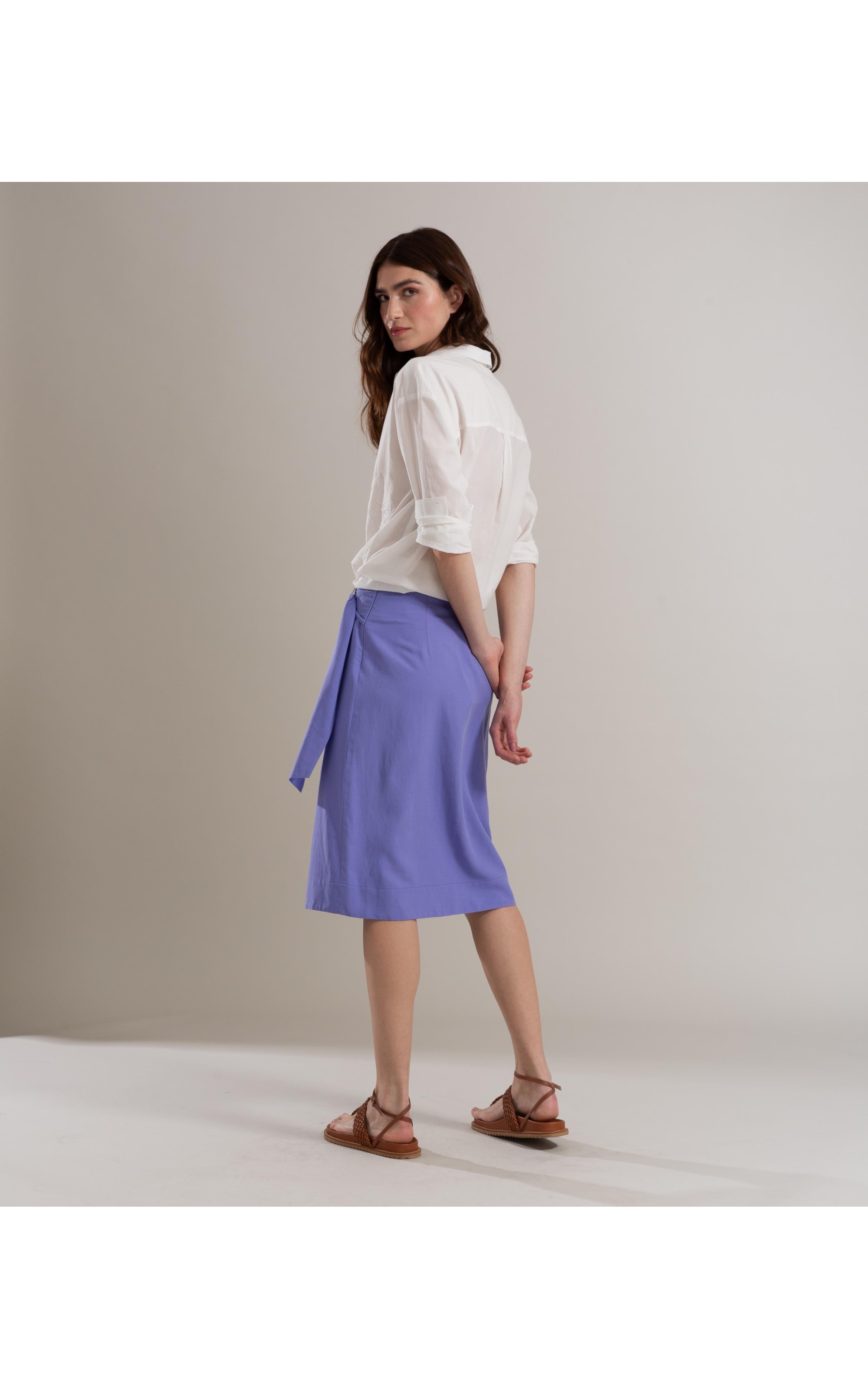 Saia Linho  Paris  Liso Violeta