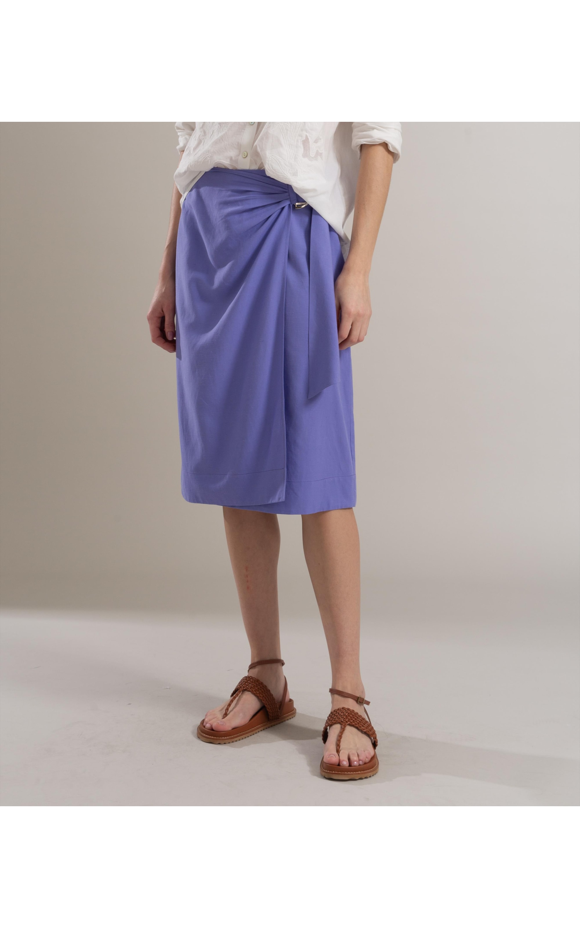 Saia Linho  Paris  Liso Violeta