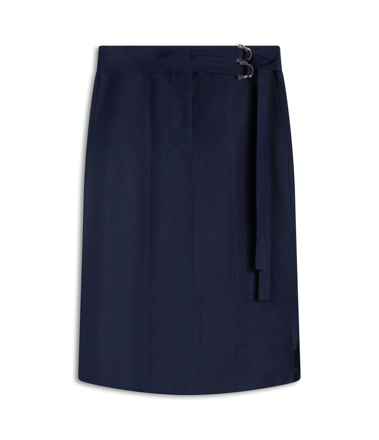 Saia Linho  Peahi  Liso Dark Navy