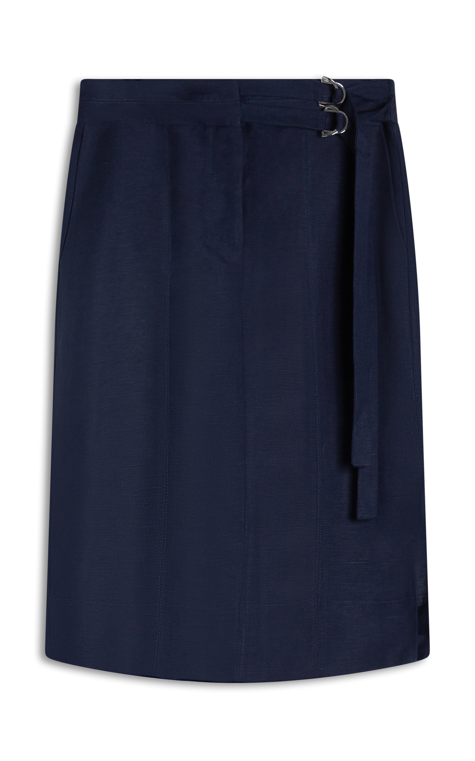 Saia Linho  Peahi  Liso Dark Navy