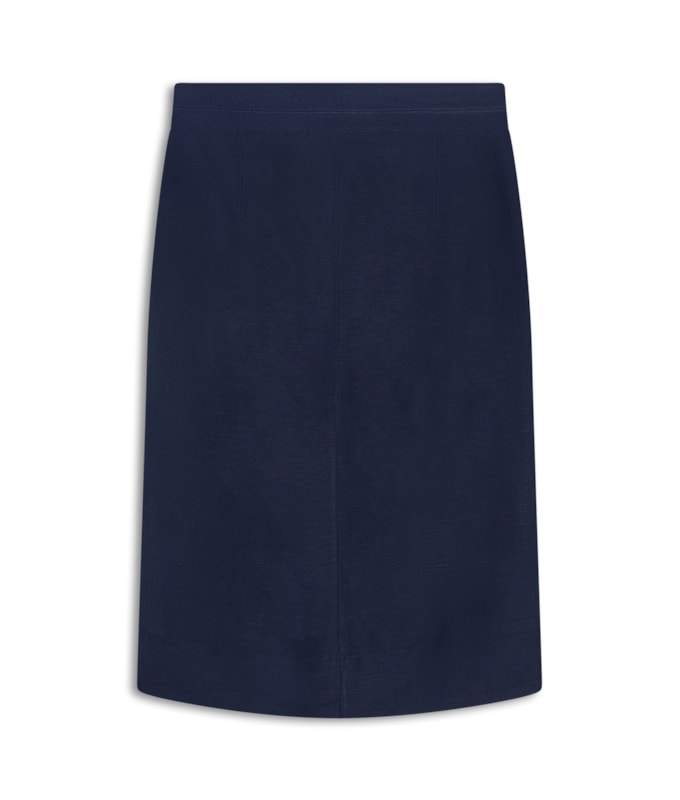 Saia Linho  Peahi  Liso Dark Navy