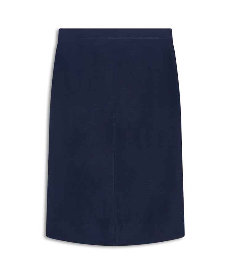 Saia Linho  Peahi  Liso Dark Navy