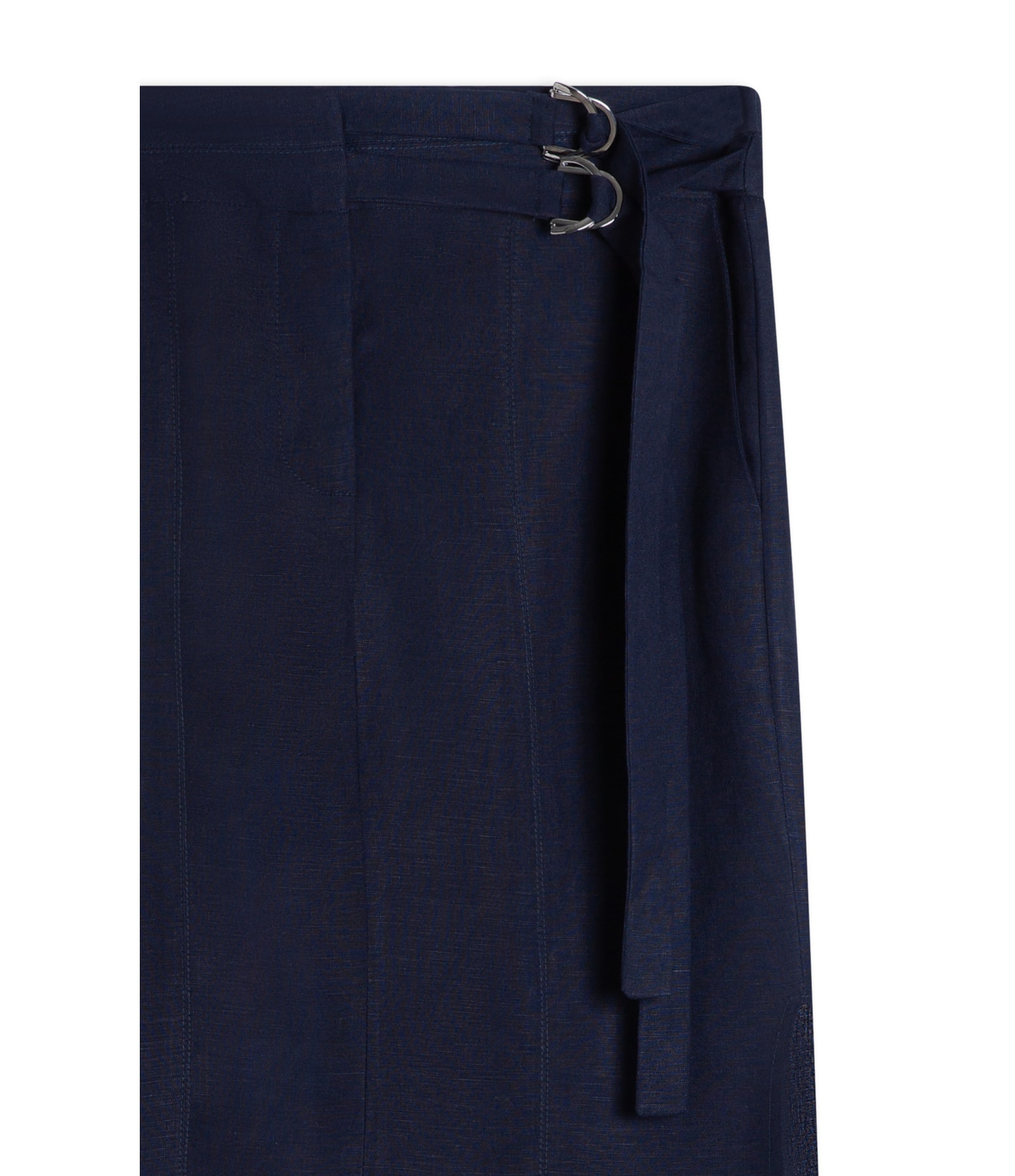 Saia Linho  Peahi  Liso Dark Navy