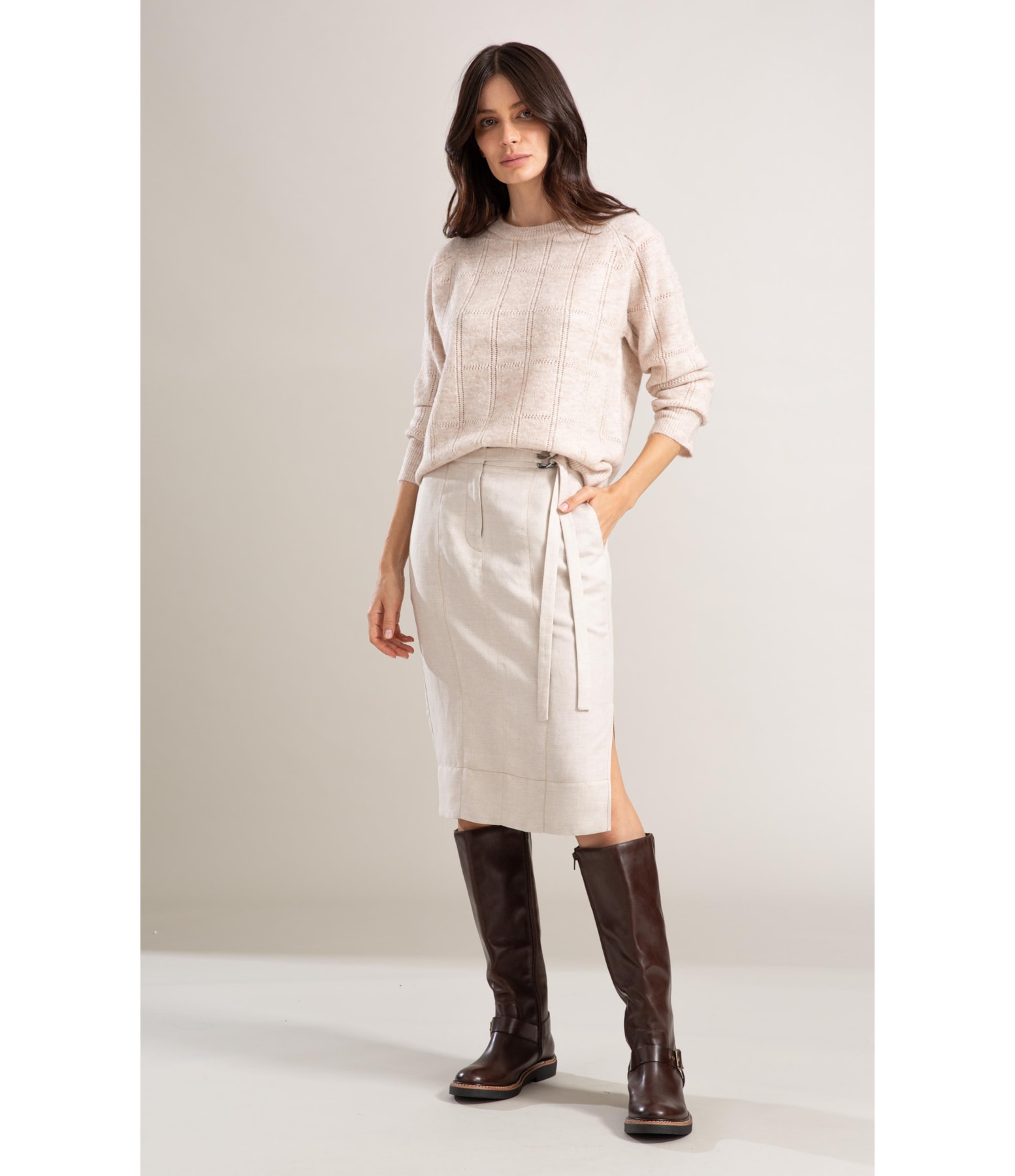 Saia Linho  Peahi  Liso Natural