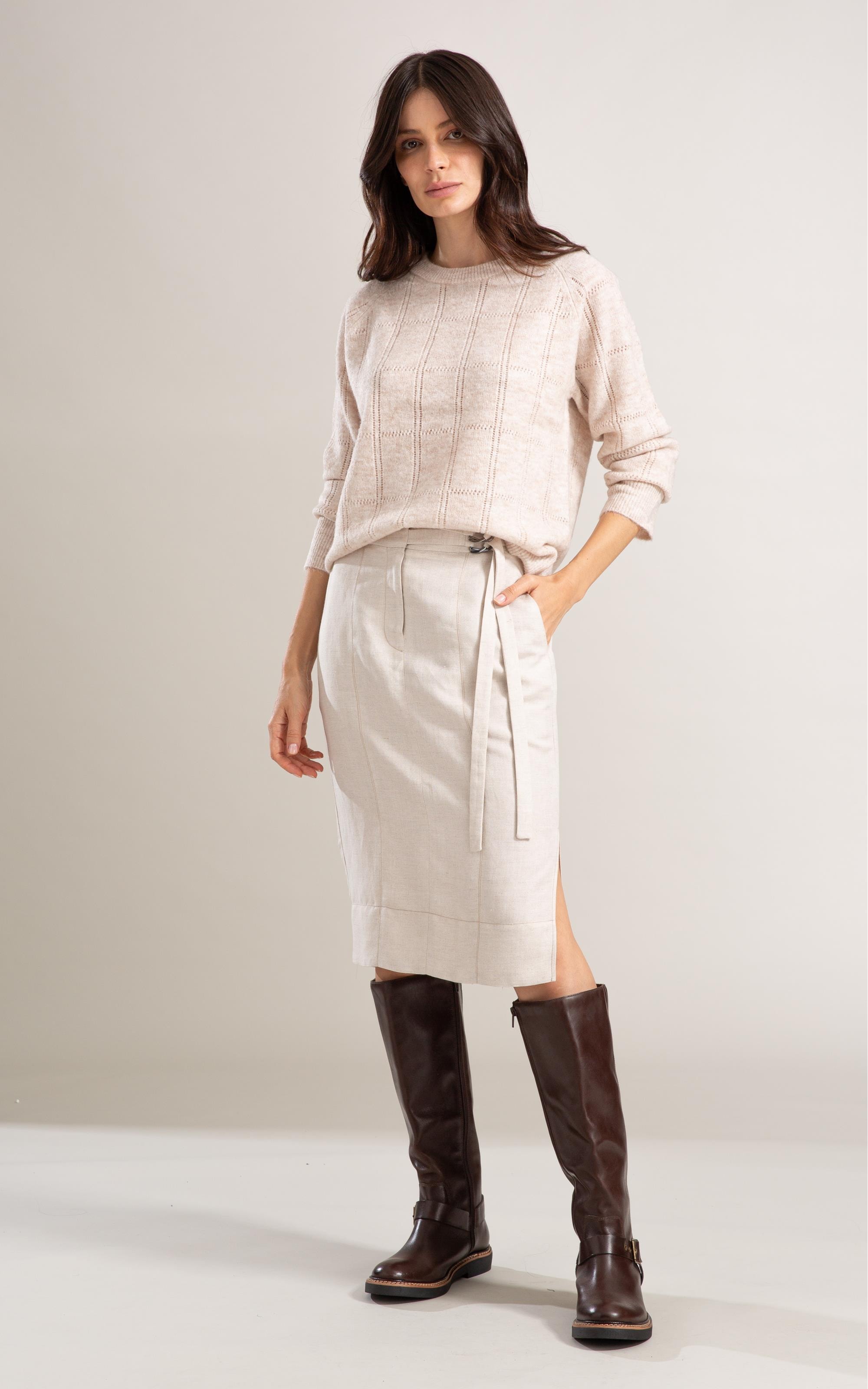 Saia Linho  Peahi  Liso Natural