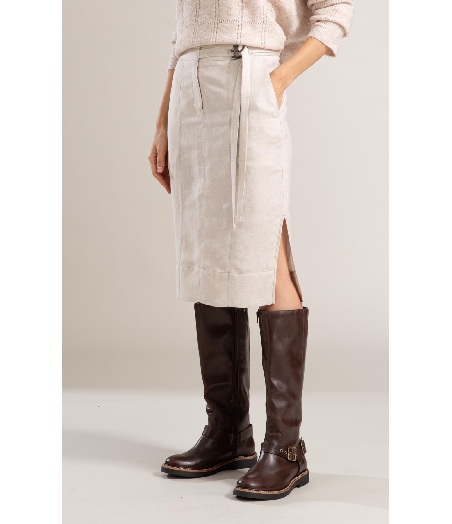 Saia Linho  Peahi  Liso Natural