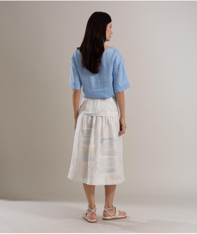 Saia Linho  Petala  Est Palmeira Acqua  Branco