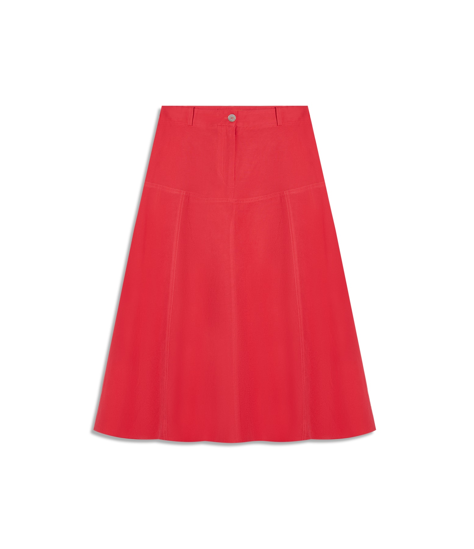 Saia Linho  Pilar  Liso Coral
