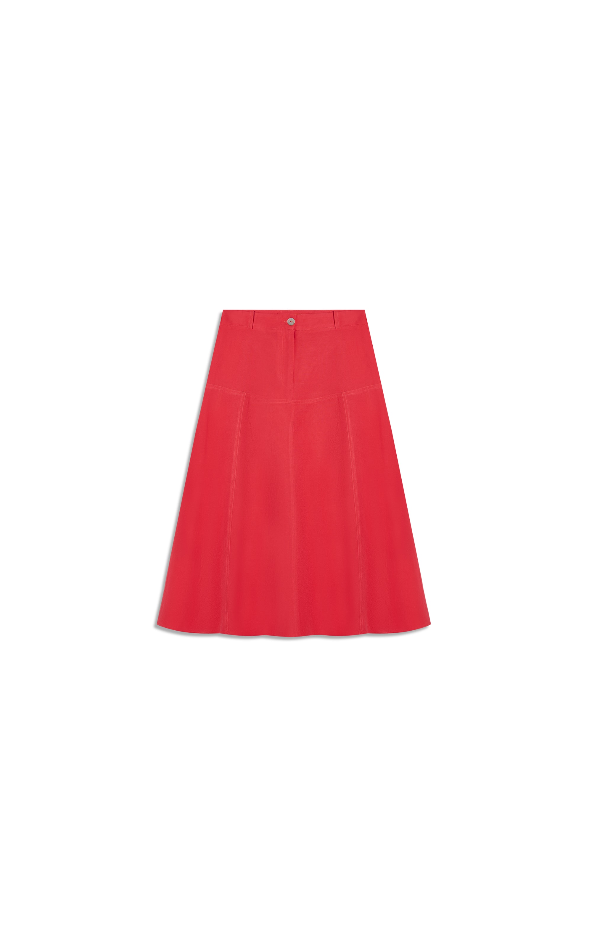 Saia Linho  Pilar  Liso Coral