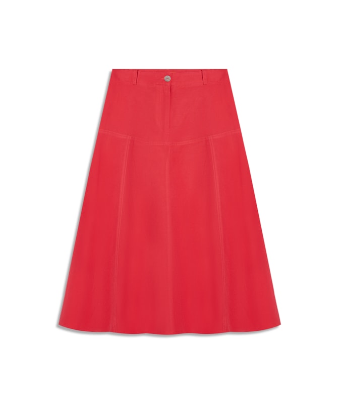 Saia Linho  Pilar  Liso Coral
