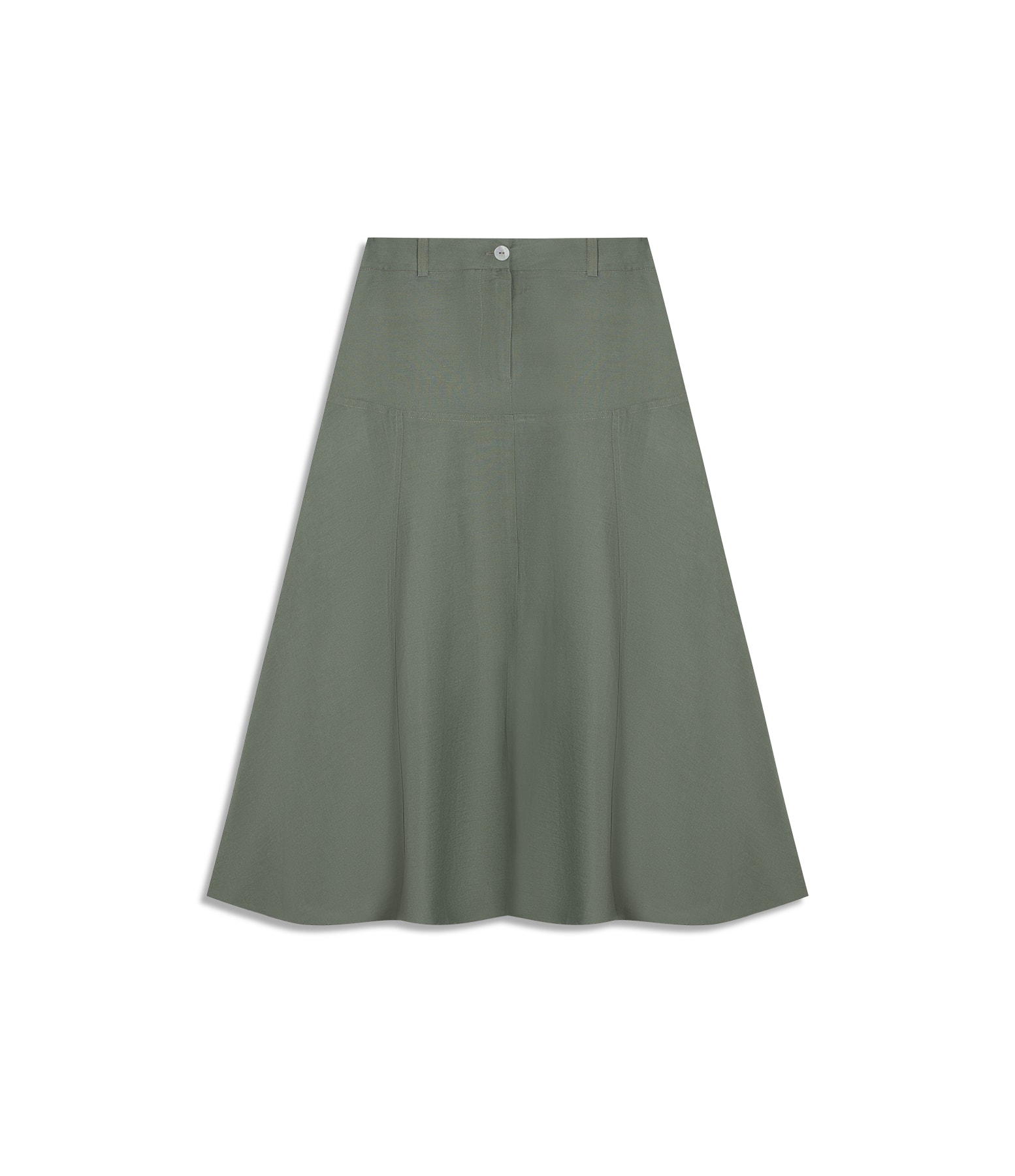 Saia Linho  Pilar  Liso Verde Militar