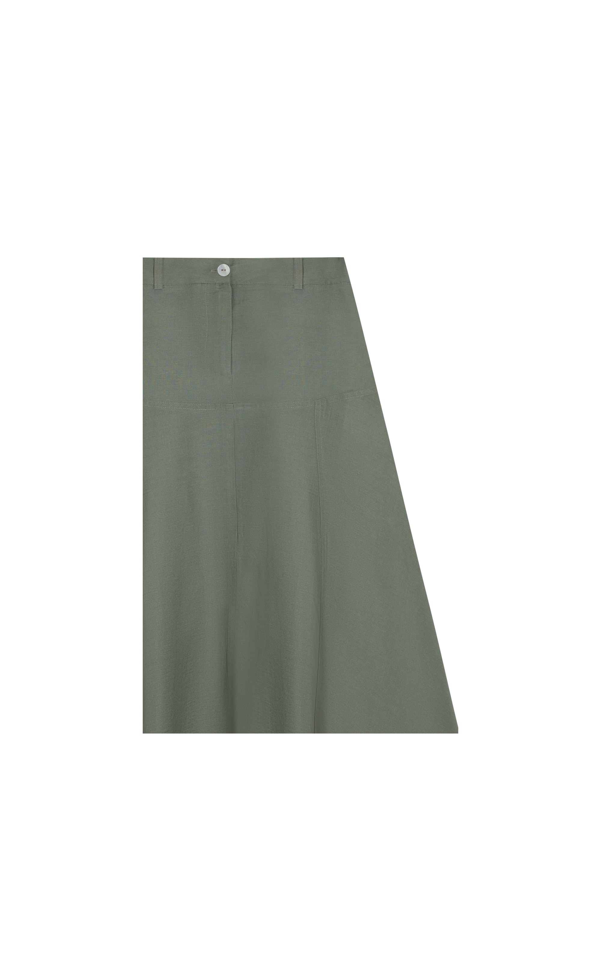 Saia Linho  Pilar  Liso Verde Militar